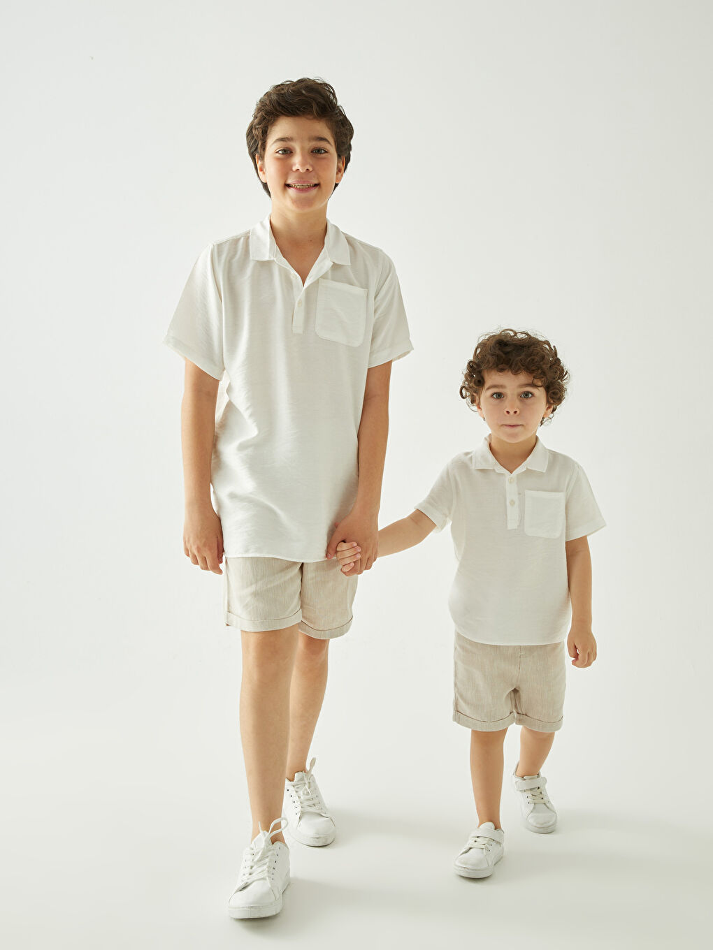 Linen Blend Boys' Shirt and Shorts