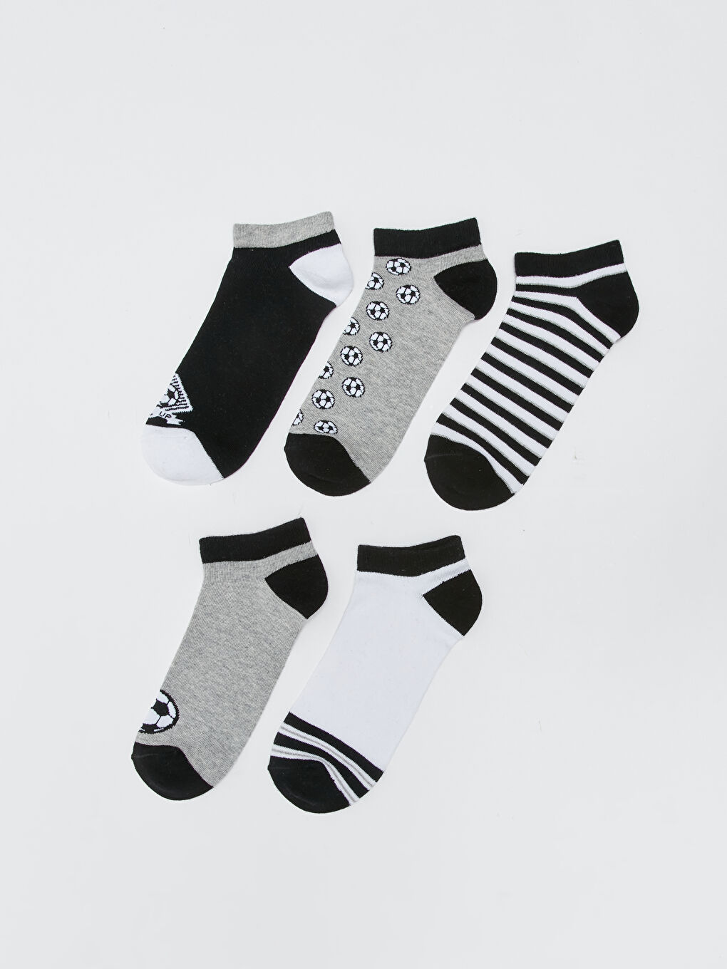 Patterned Boys Trainer Socks 5 Pack