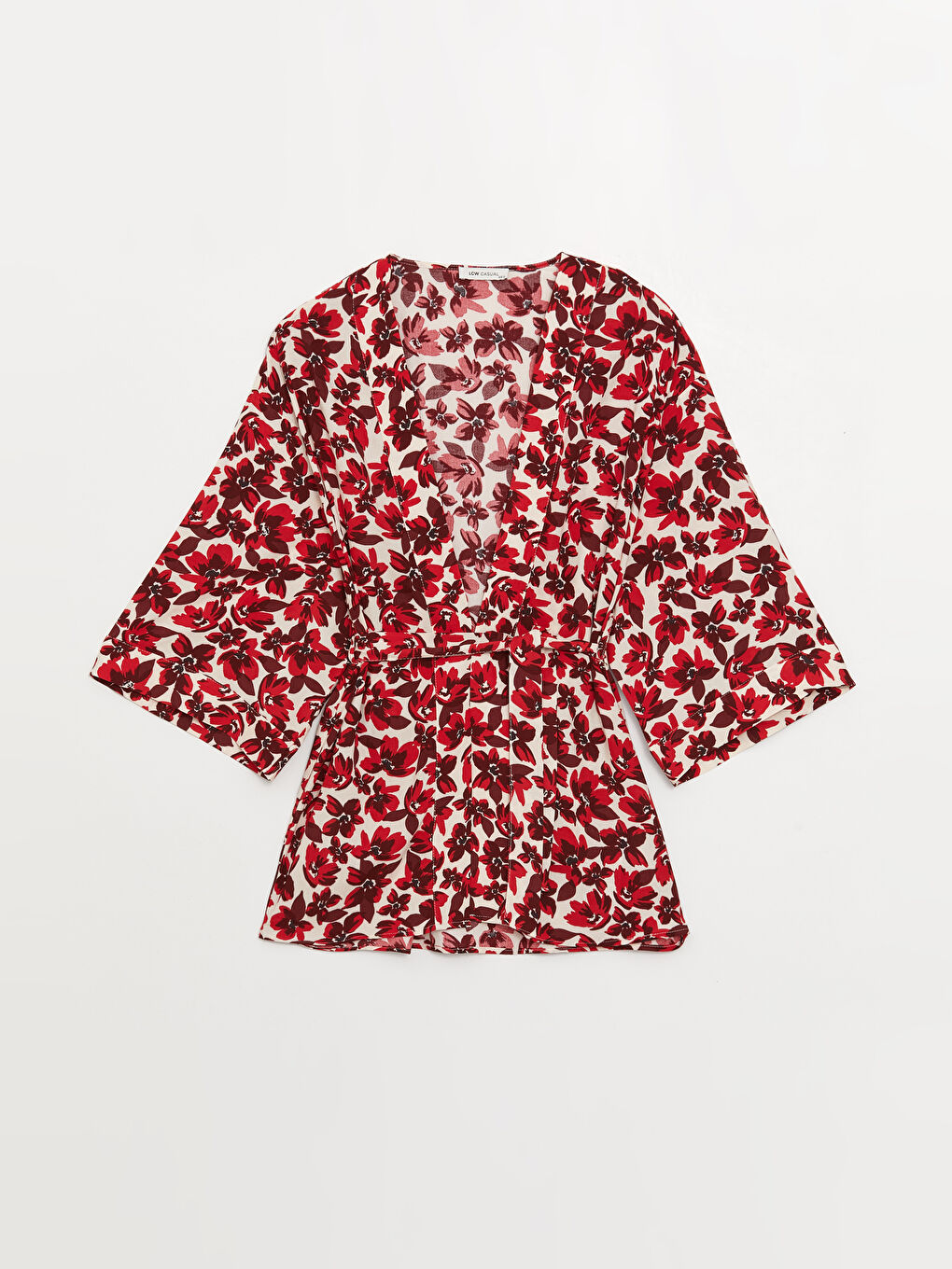 Shawl Collar Floral Women's Kimono -S3K691Z8-LTQ