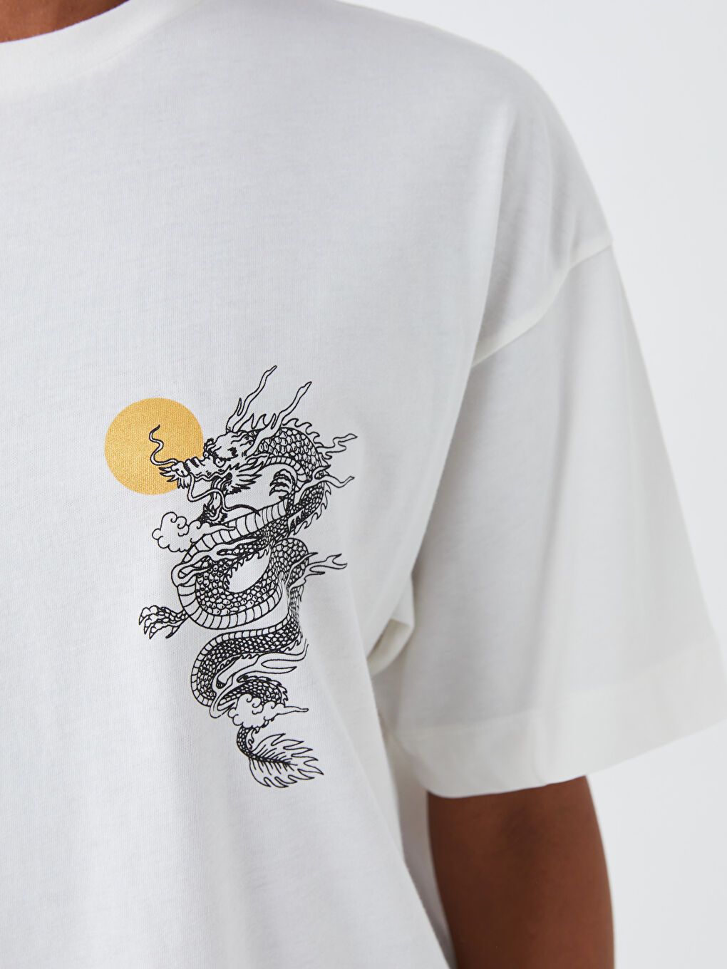 T-shirt à manches courtes imprimé à col rond pour femmes-3