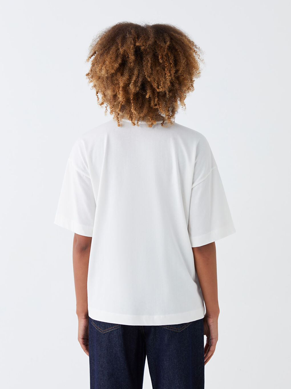 T-shirt à manches courtes imprimé à col rond pour femmes-4