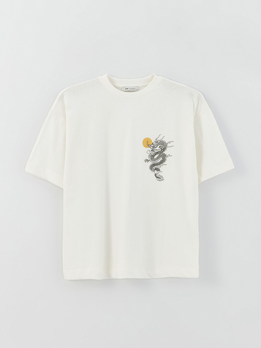 T-shirt à manches courtes imprimé à col rond pour femmes-5