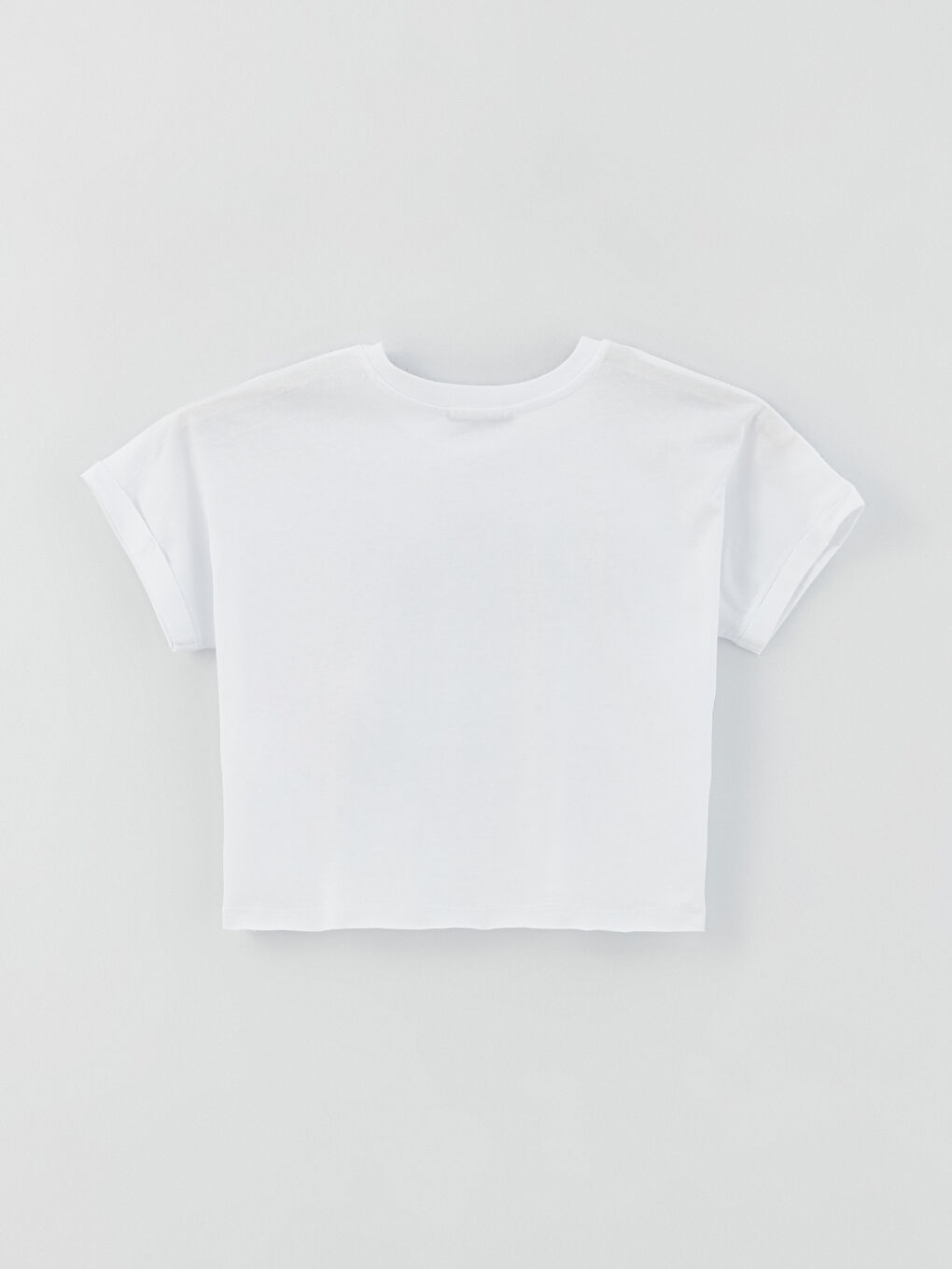 Crew Neck Printed Short Sleeve Women's Crop Top-6