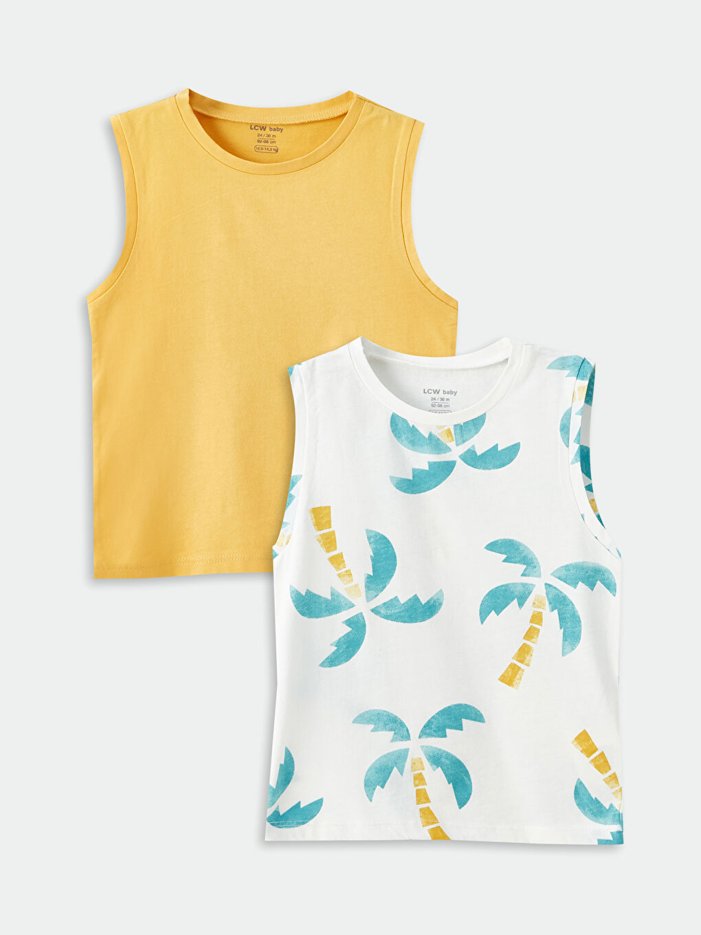 Bej Bisiklet Yaka Erkek Bebek Atlet 2'li