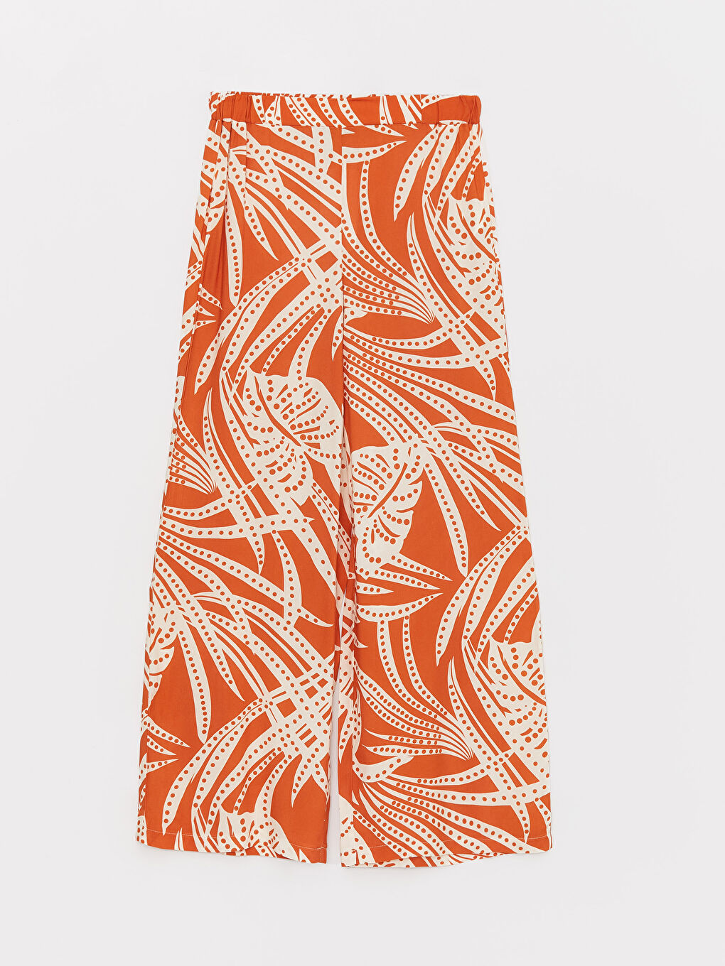 بنطلون نسائي بخصر مرن واسع منقوش للسيدات-4