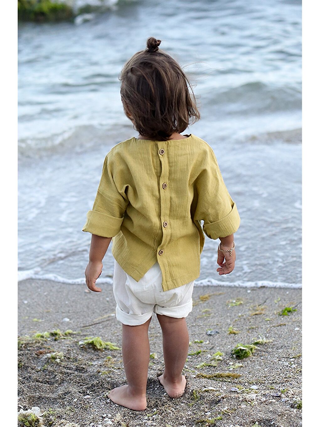 Yeşil Erkek Bebek Gömlek ve Şort 2'li Takım-2