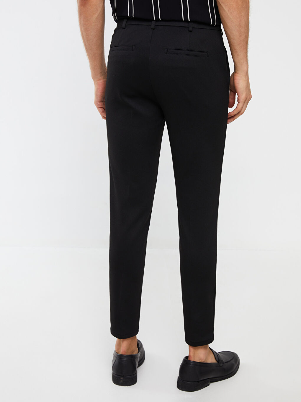 Siyah Dar Kalıp Erkek Chino Pantolon-3