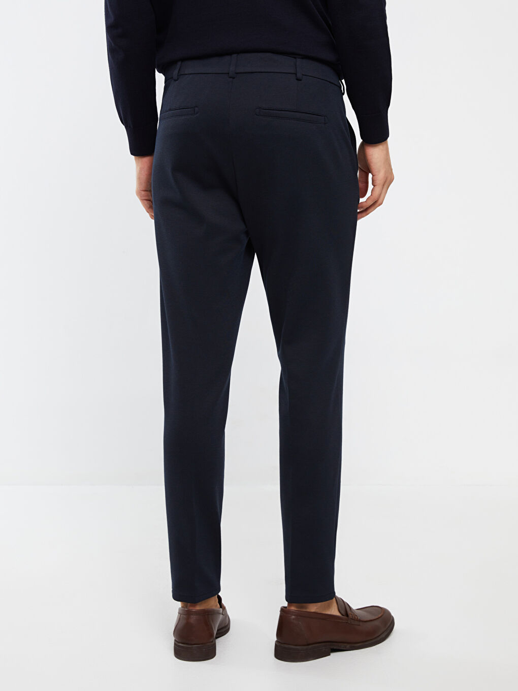 Lacivert Dar Kalıp Erkek Chino Pantolon-3