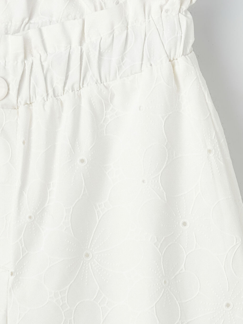 Beyaz Wideleg Kız Çocuk Pantolon-1