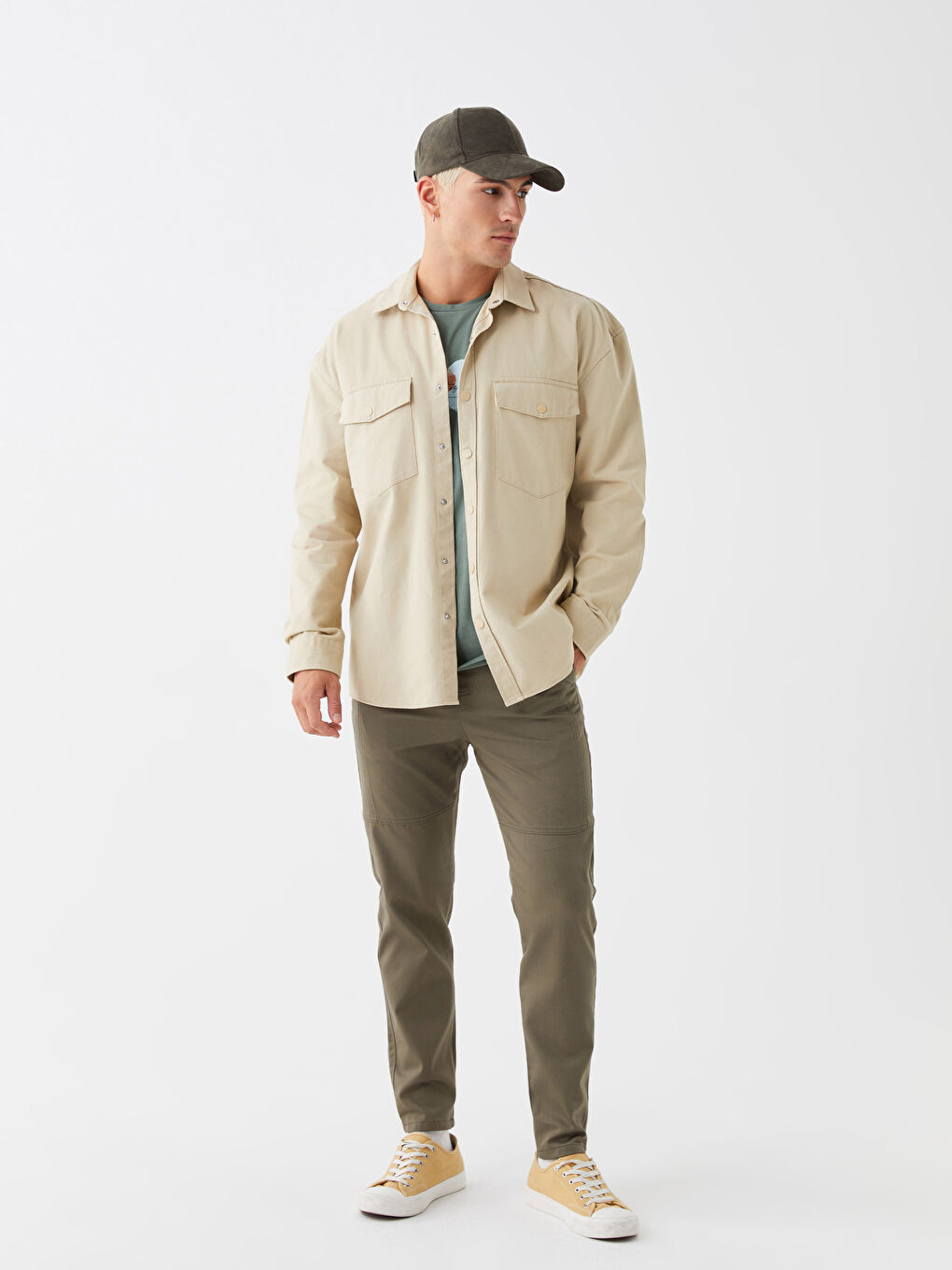 Haki Standart Kalıp Erkek Pantolon