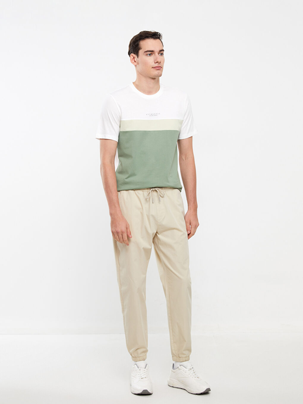 Bej Standart Kalıp Erkek Jogger Pantolon