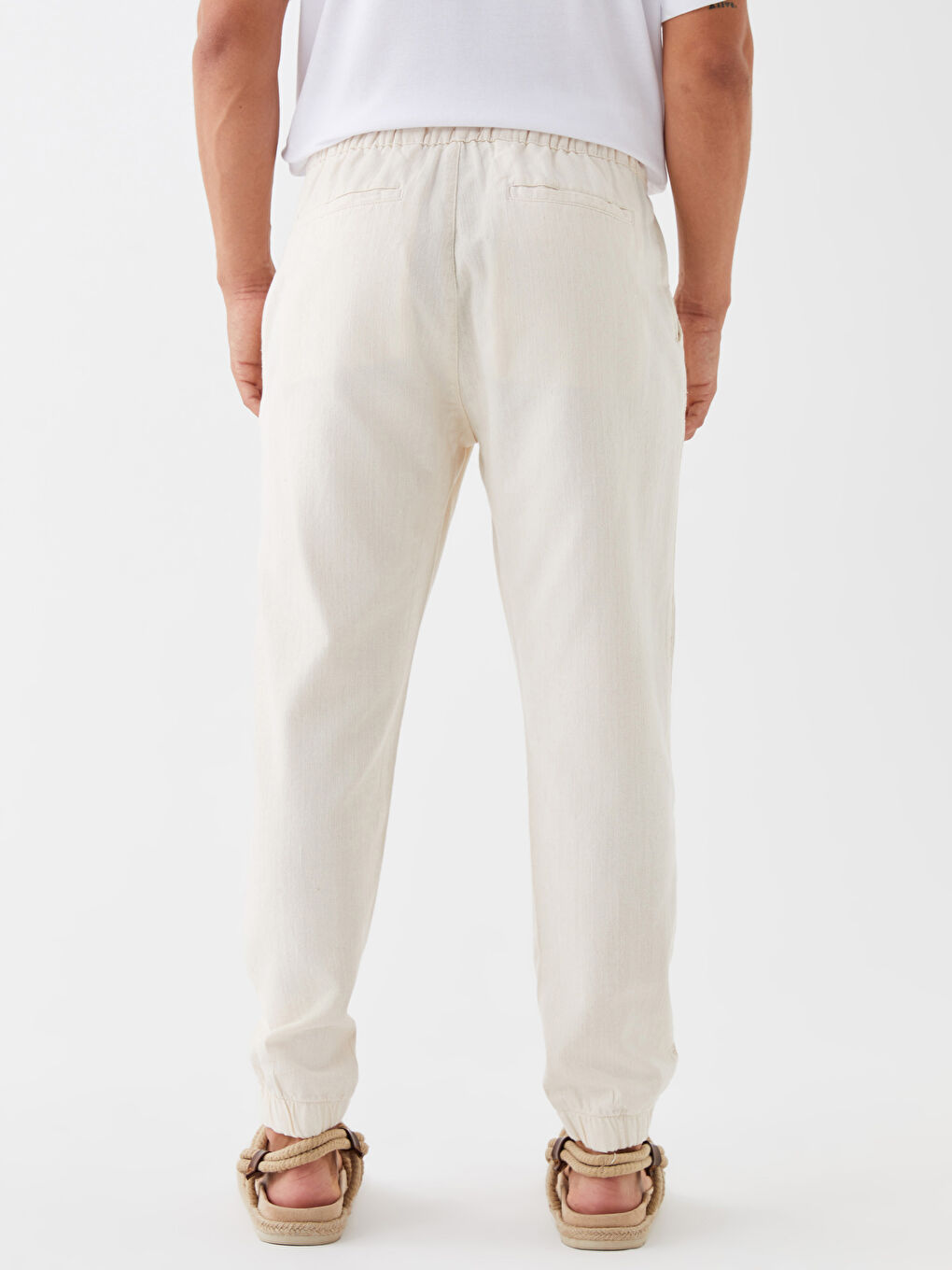 Bej Standart Kalıp Erkek Pantolon-4