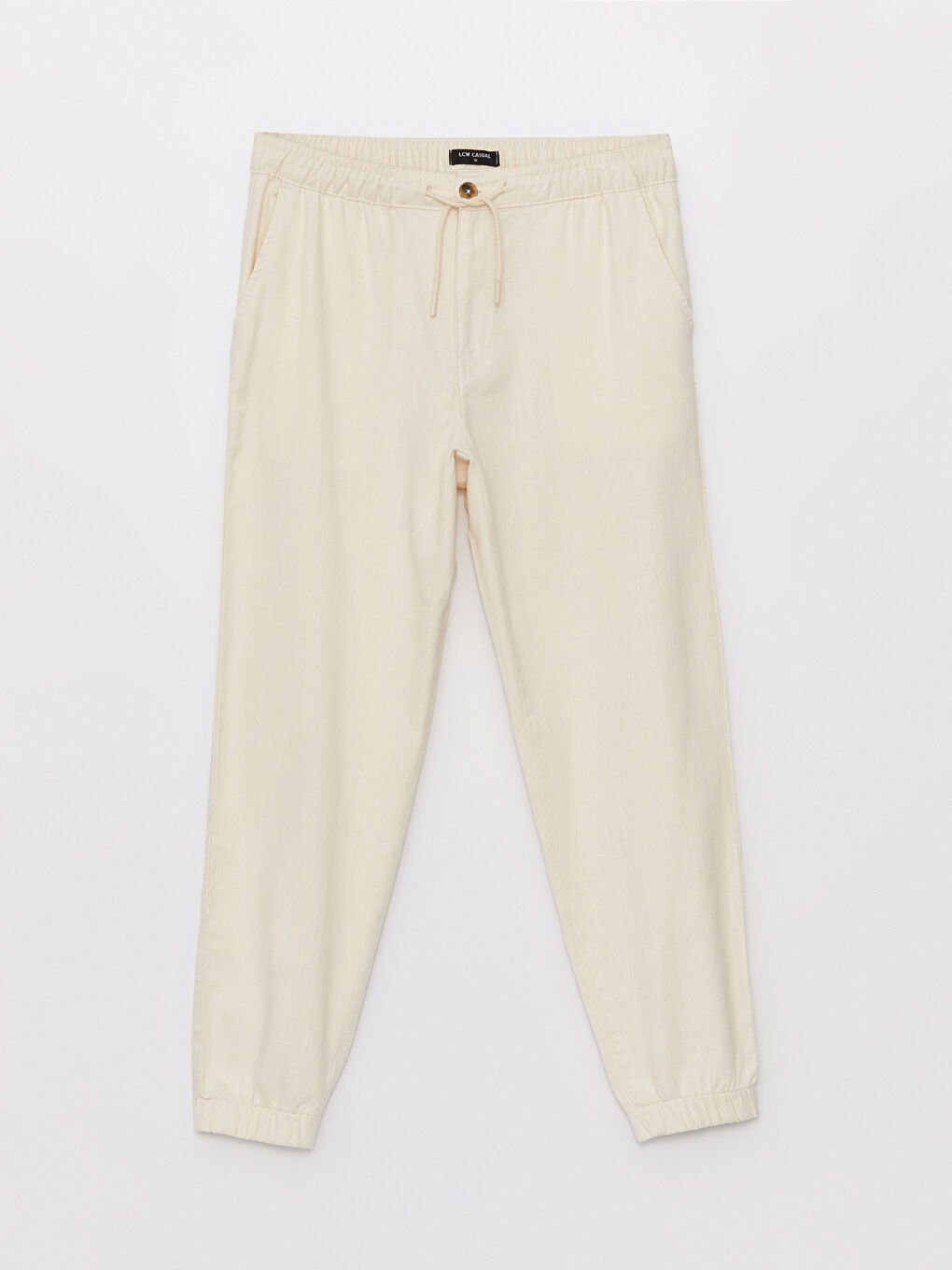 Bej Standart Kalıp Erkek Pantolon-5