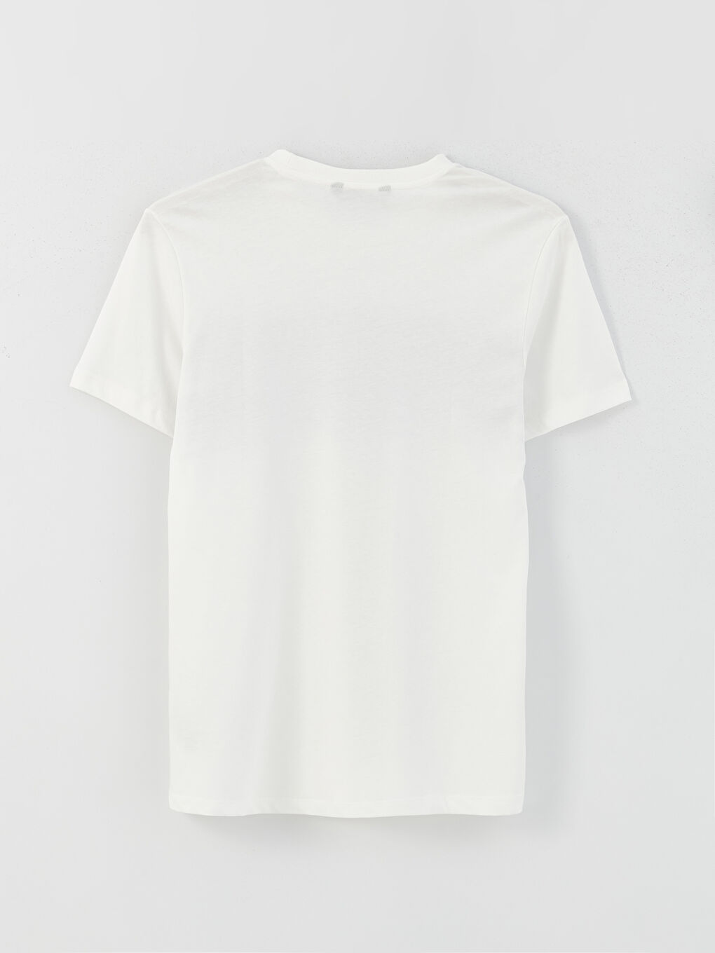 Beyaz Bisiklet Yaka Kısa Kollu Baskılı Penye Erkek Tişört-6