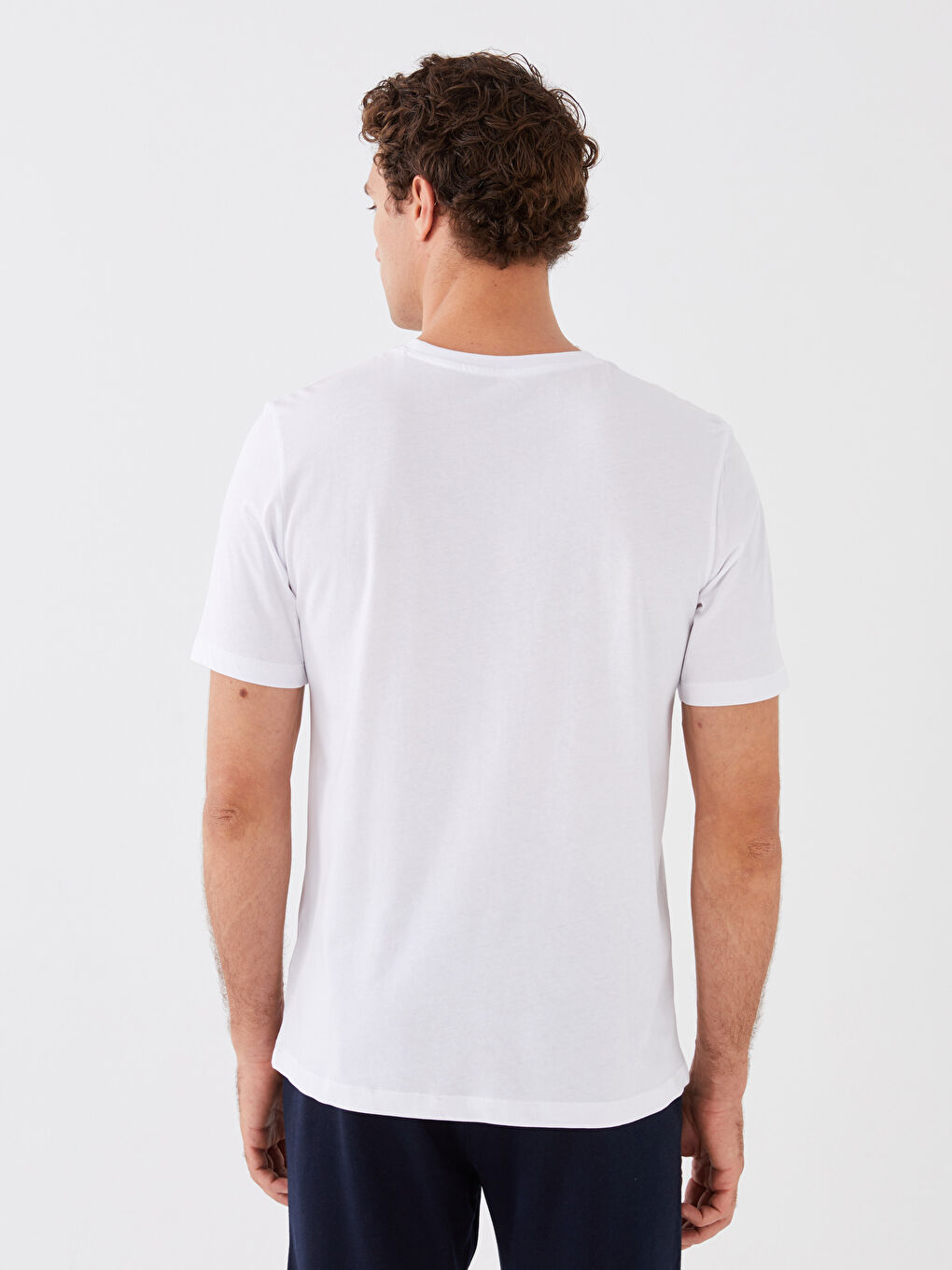 Κοντομάνικο T-shirt με Στρογγυλή Λαιμόκοψη, Εκτυπωμένο, από Χτενισμένο Βαμβάκι για Άνδρες-4