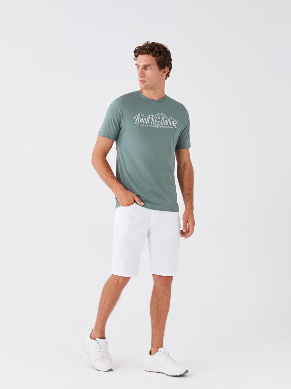 SOUTHBLUE Crew Neck Short Sleeve Printed Combed Cotton Men's