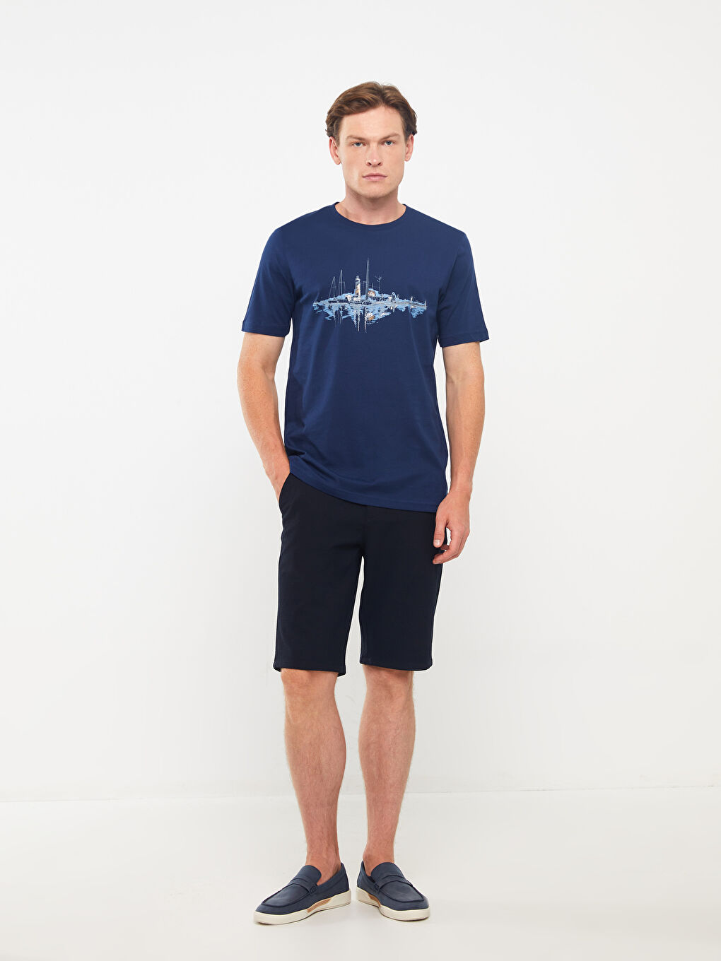 Футболка для чоловіків з круглим вирізом, коротким рукавом, з принтом, з чесаної бавовни-2