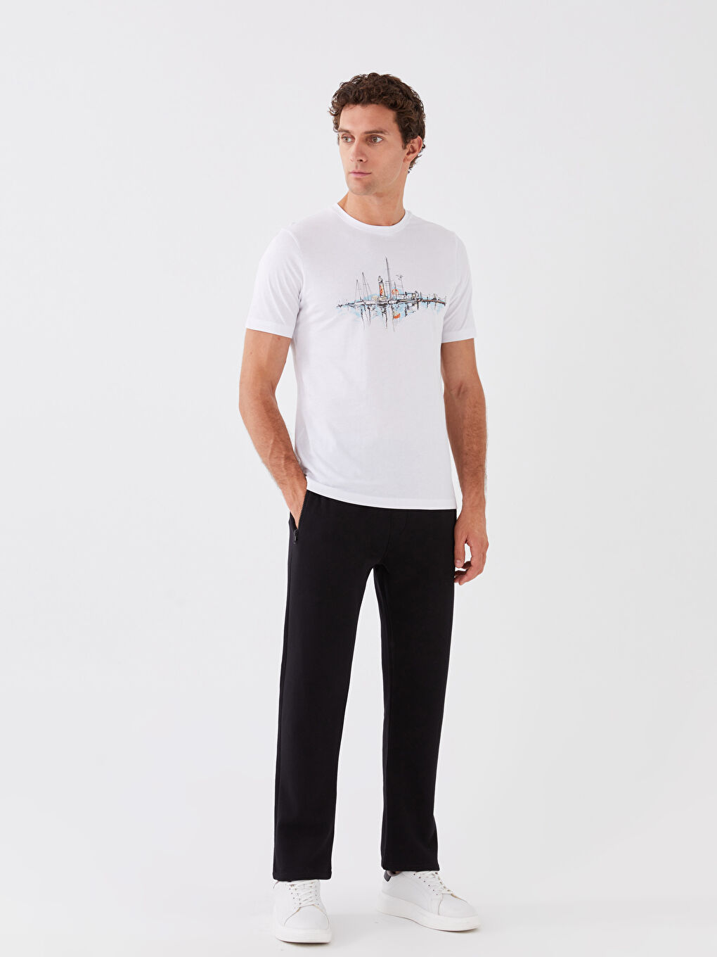 Футболка для чоловіків з круглим вирізом, коротким рукавом, з принтом, з чесаної бавовни-2