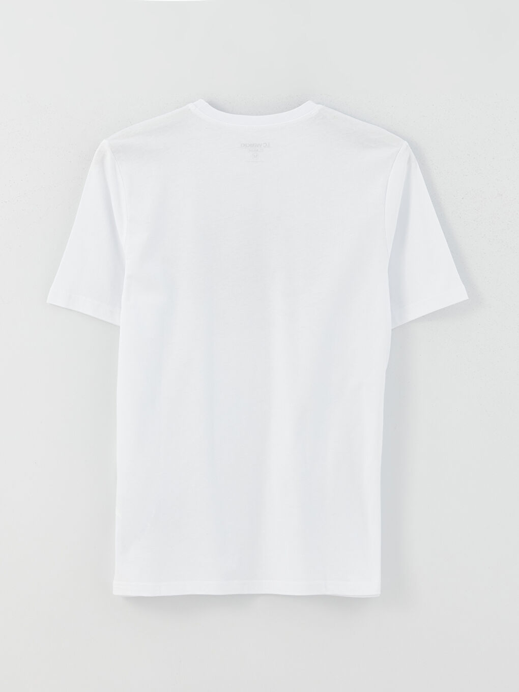 Beyaz Bisiklet Yaka Kısa Kollu Baskılı Penye Erkek Tişört-6