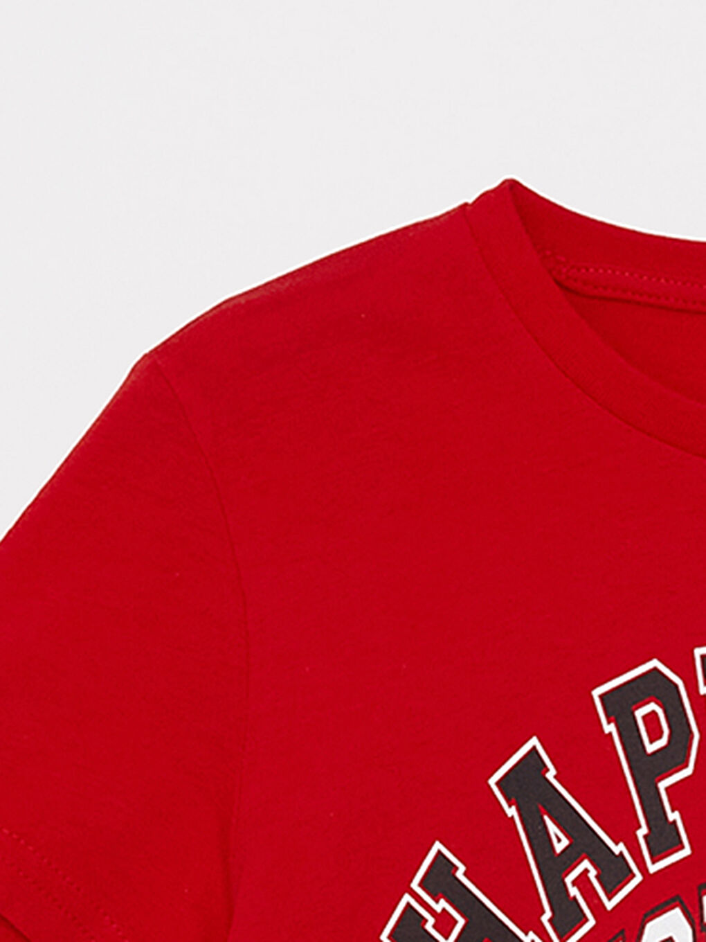 Kırmızı Bisiklet Yaka Baskılı Kısa Kollu Erkek Çocuk Tişört-2