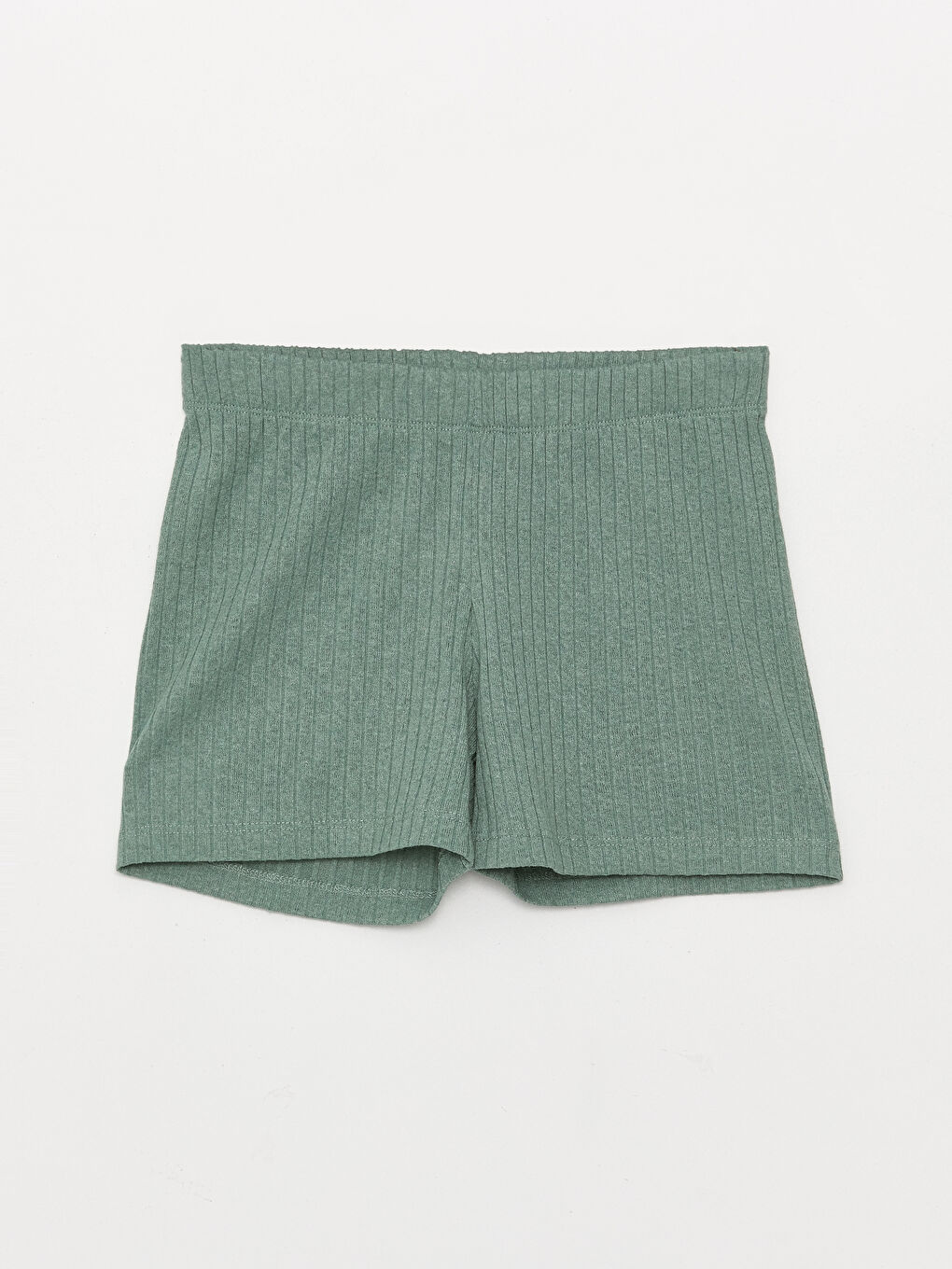 Yeşil Bisiklet Yaka Kısa Kollu Kız Çocuk Tişört ve Şort-2