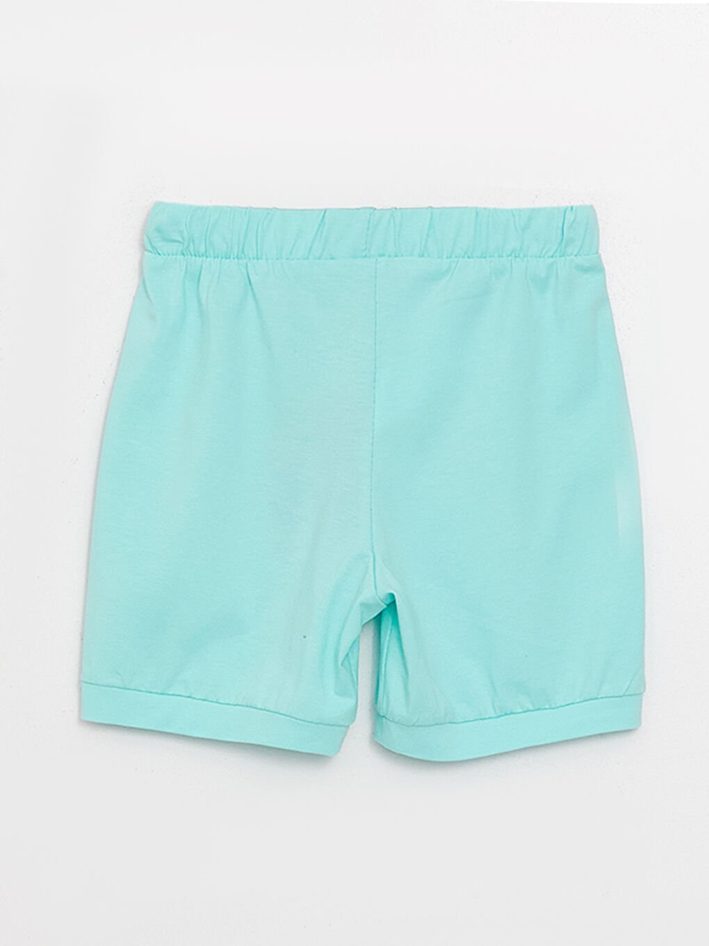 Yeşil Beli Lastikli Baskılı Kız Çocuk Şort-1