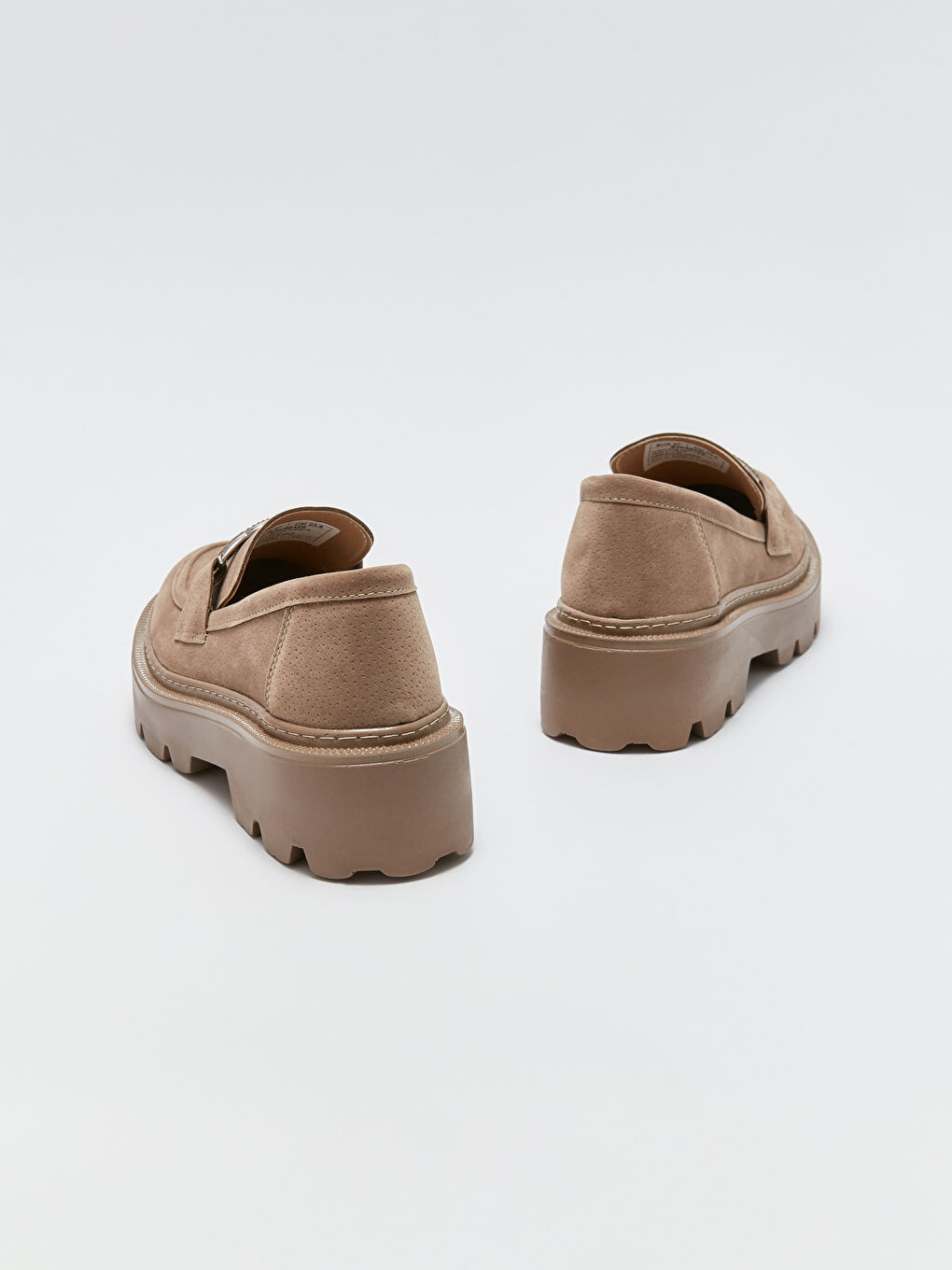 Kahverengi Kalın Taban Kadın Loafer Ayakkabı-3