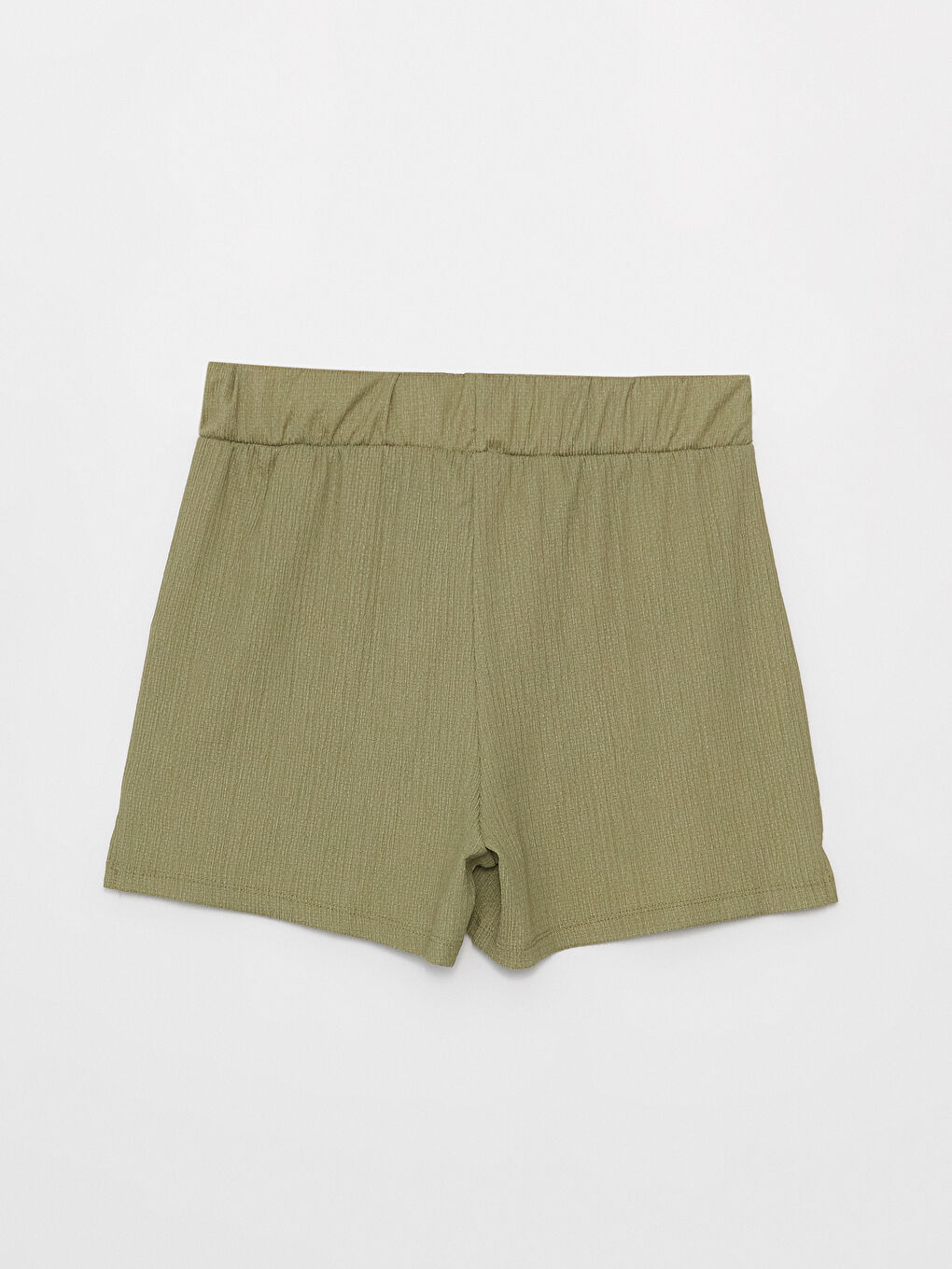 Yeşil Beli Lastikli Rahat Kalıp Kadın Şort-6