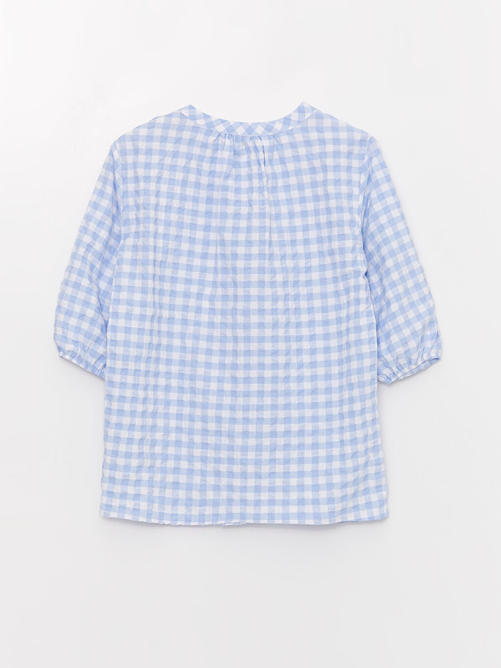 Mavi Kaçık Yaka Nakışlı Kadın Bluz-6