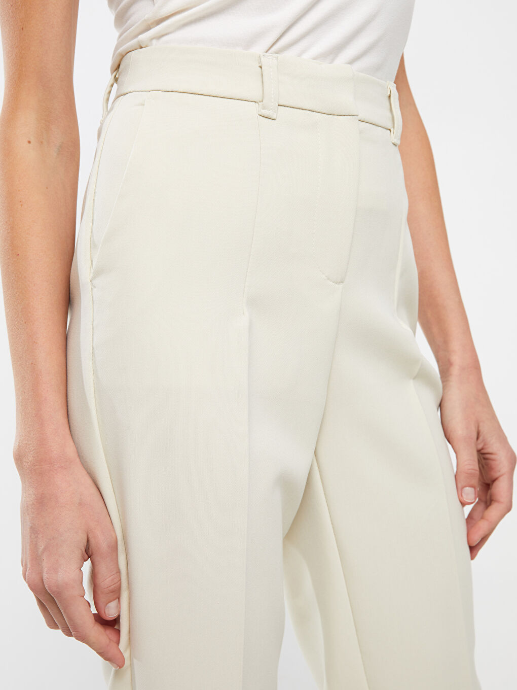 Bej Dar Fit Kadın Pantolon-2