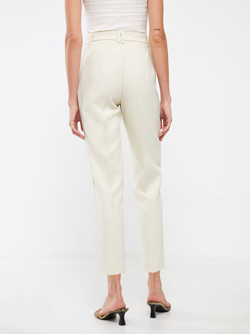 Bej Dar Fit Kadın Pantolon-4