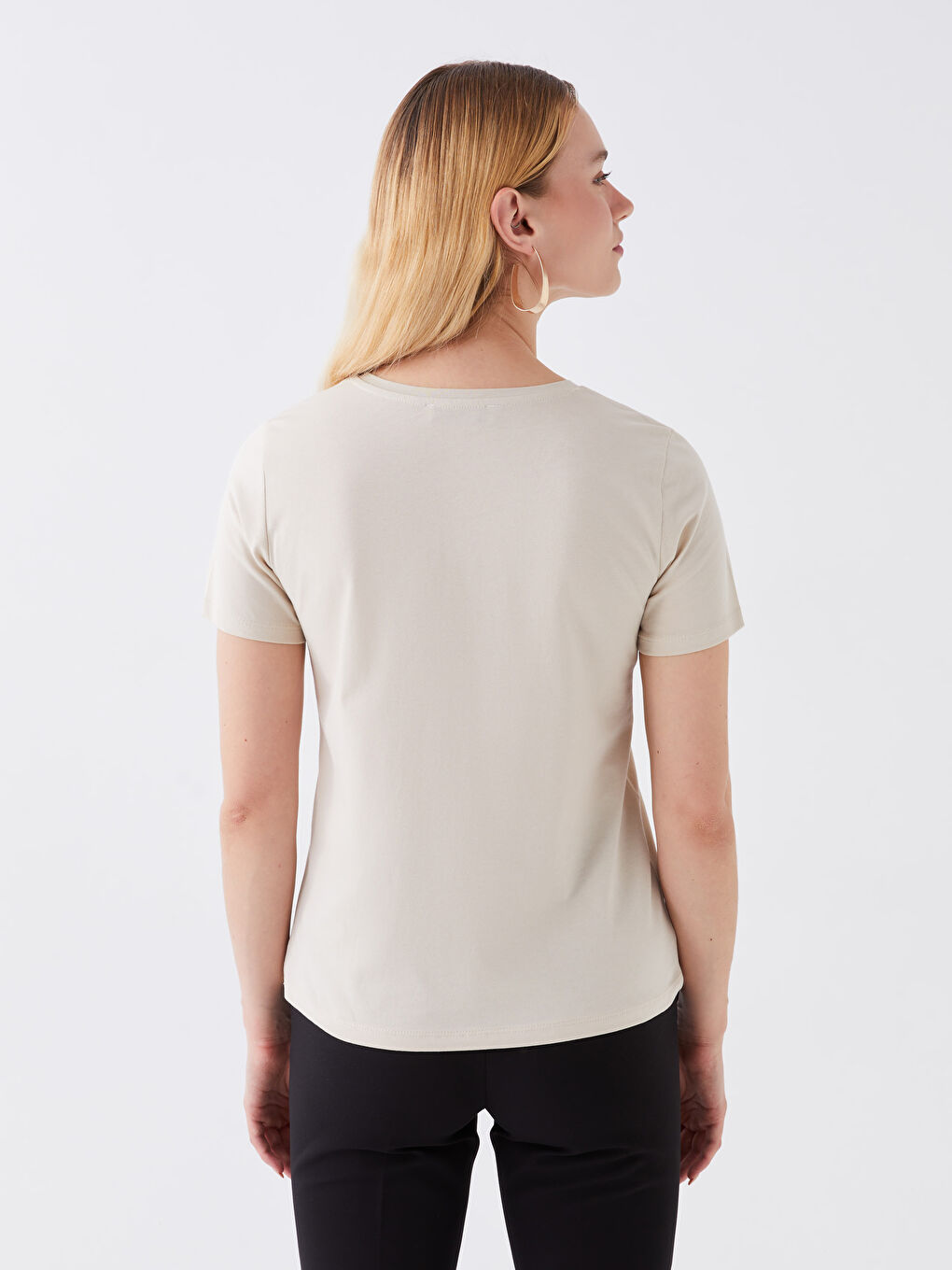 Crew Neck Printed Short Sleeve Women's T-Shirt-4