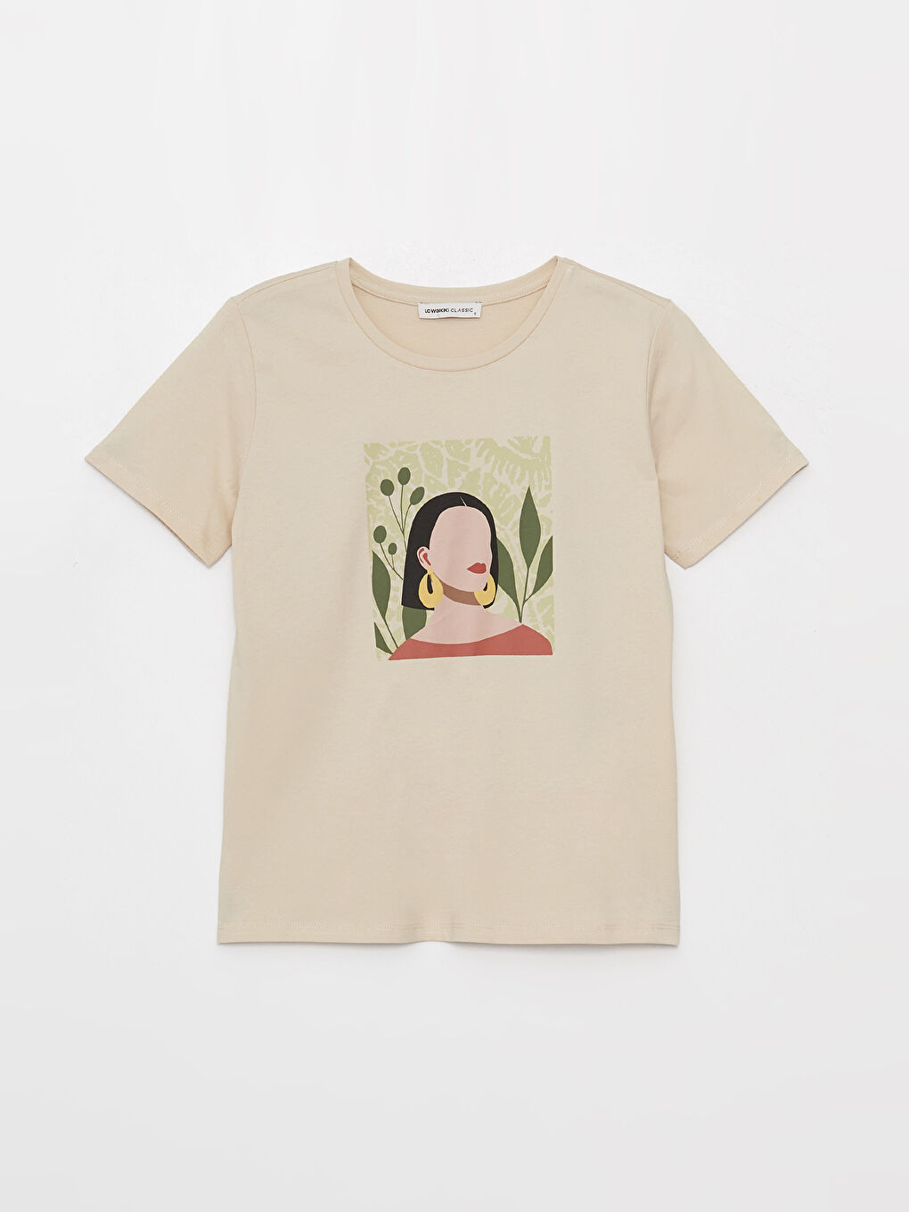 Crew Neck Printed Short Sleeve Women's T-Shirt-5