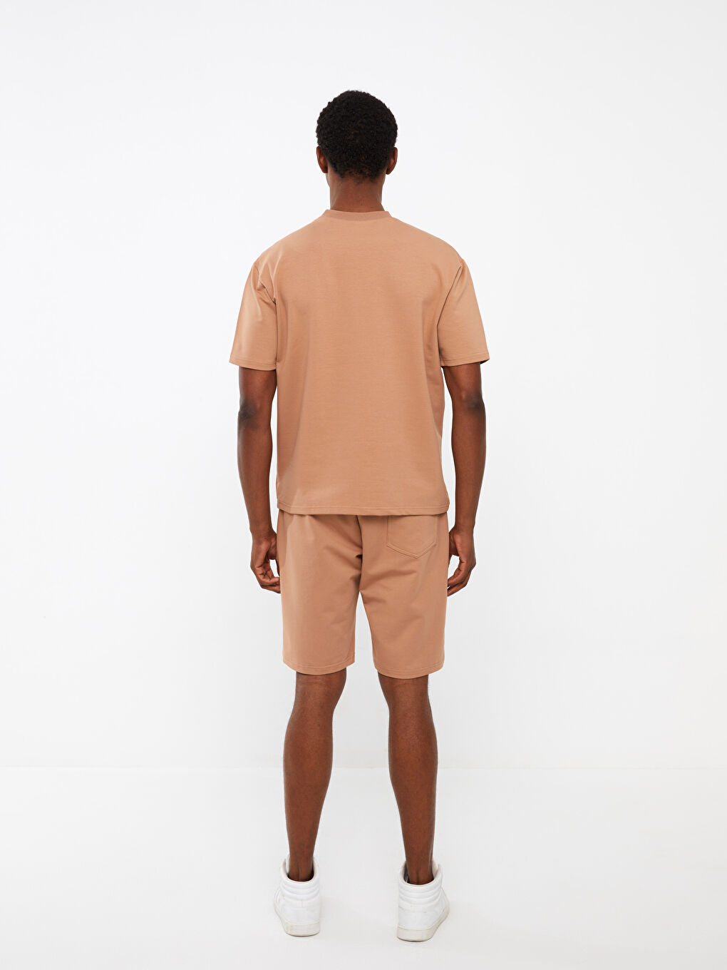 Bej Standart Kalıp Erkek Şortlu Takım-3