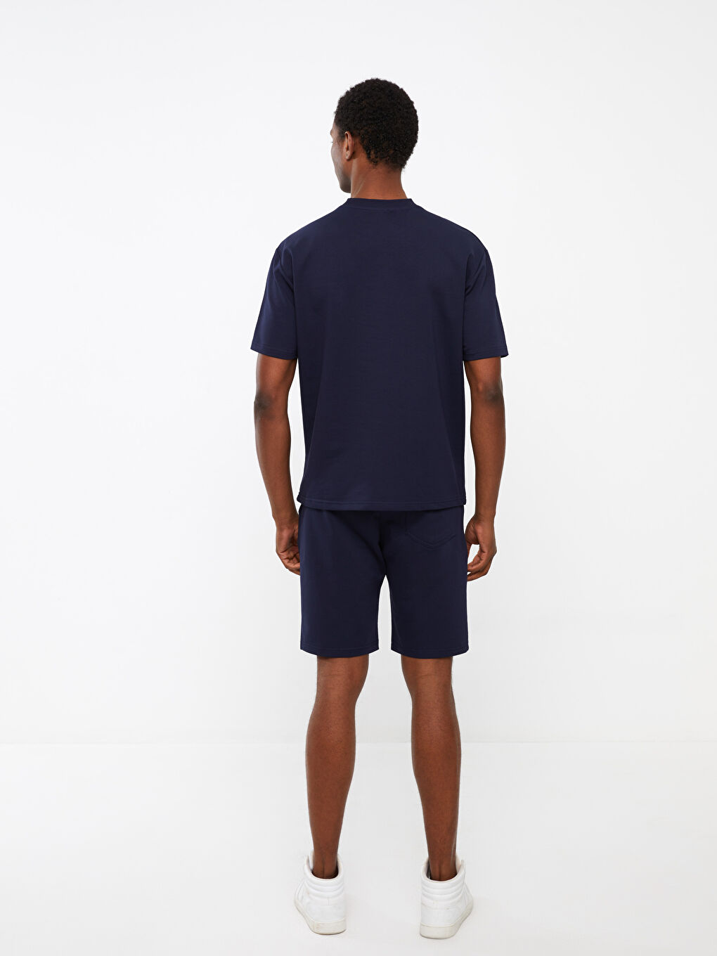 Lacivert Standart Kalıp Erkek Şortlu Takım-4