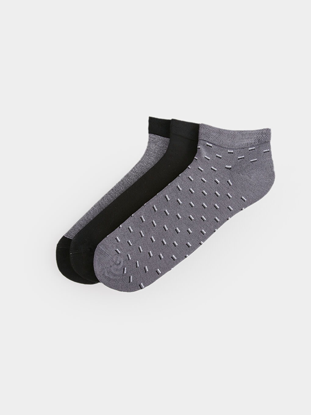 Karışık Desenli Erkek Bambu Patik Çorap 3'lü-1