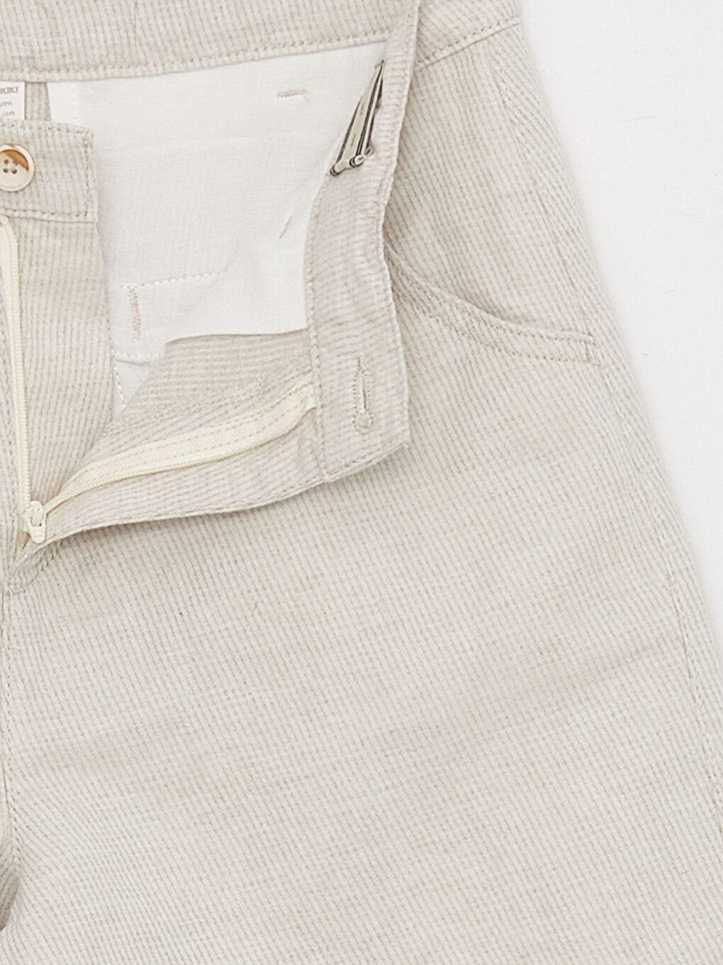 Ekru Rahat Kalıp Keten Karışımlı Erkek Çocuk Şort-3
