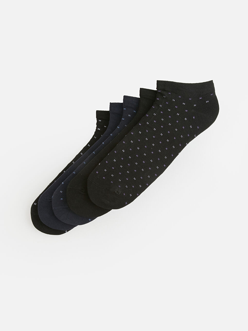 Karışık Desenli Erkek Bambu Patik Çorap 5'li-1