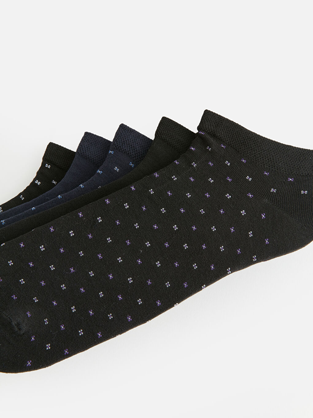 Karışık Desenli Erkek Bambu Patik Çorap 5'li-2