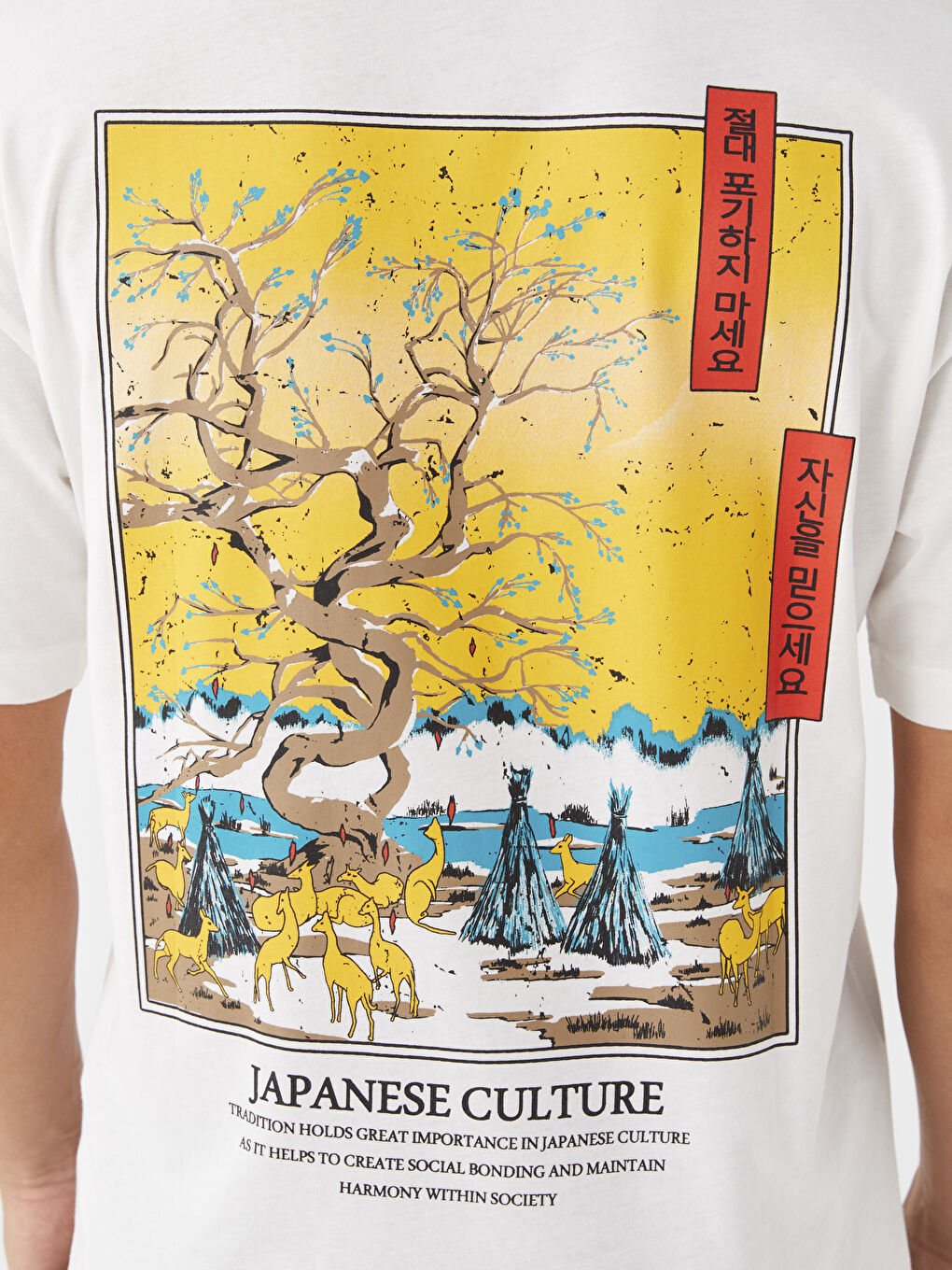 تيشيرت رجالي ياقة دائرية كم قصير مطبوع قطن ممشط-3