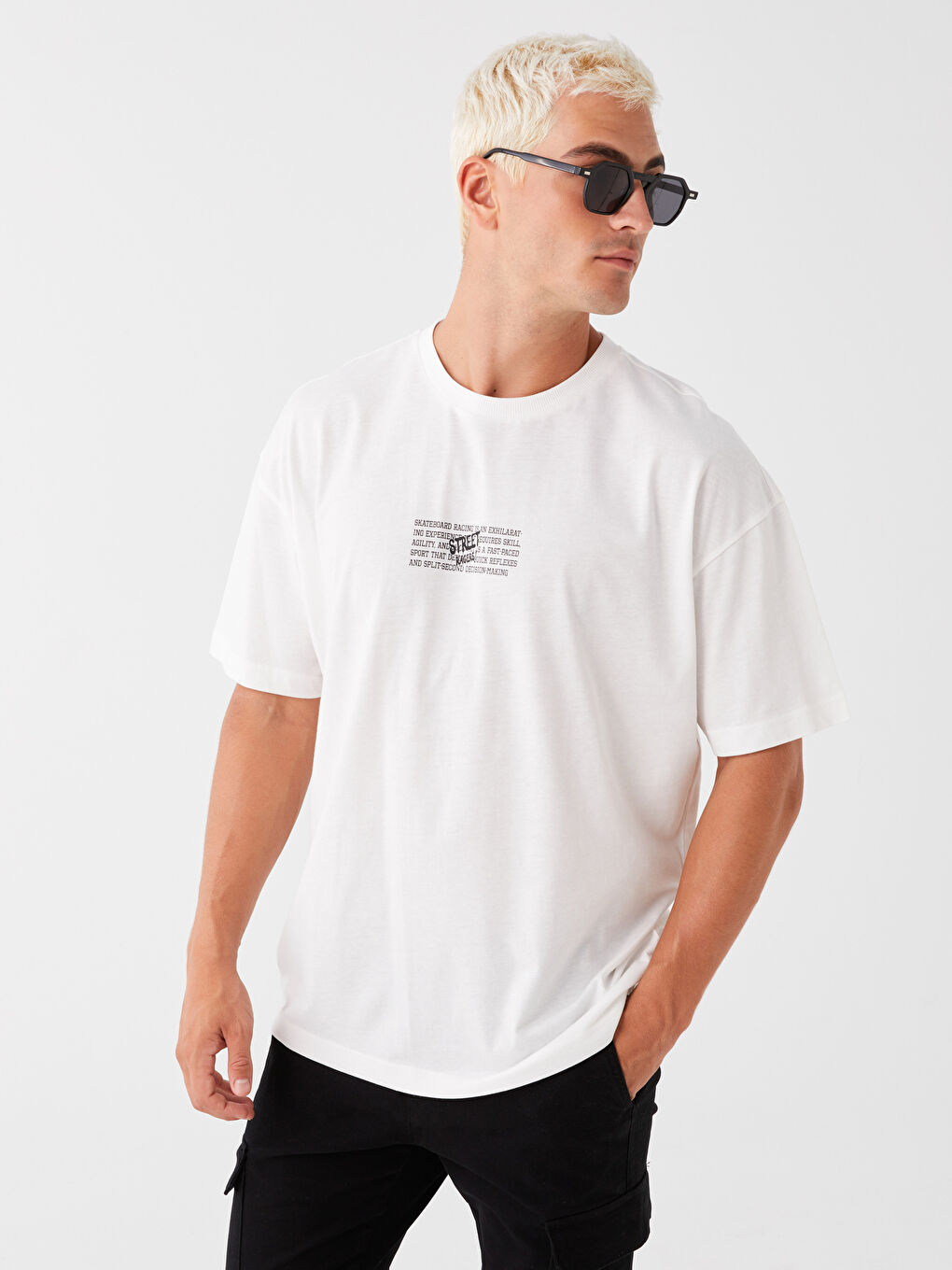 Crew Neck Short Sleeve Printed Combed Cotton Men's T-shirt