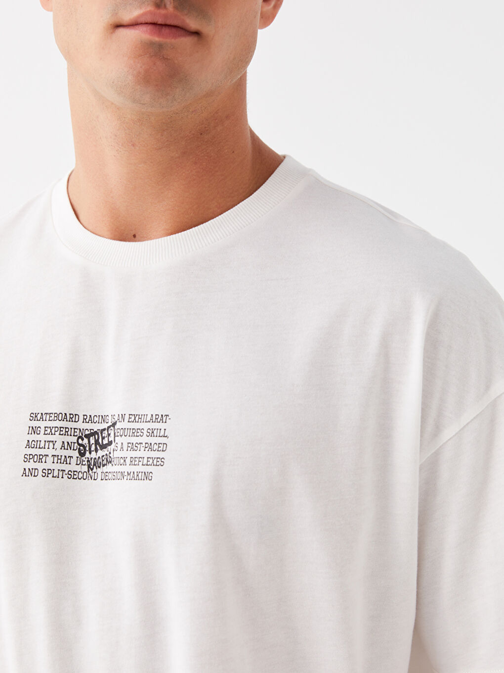 Crew Neck Short Sleeve Printed Combed Cotton Men's T-shirt-2