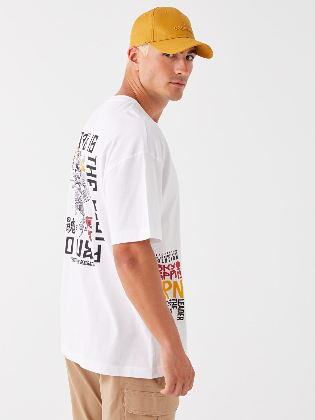 Oversize Crew Neck Short Sleeve Printed Jersey Men's T-Shirt