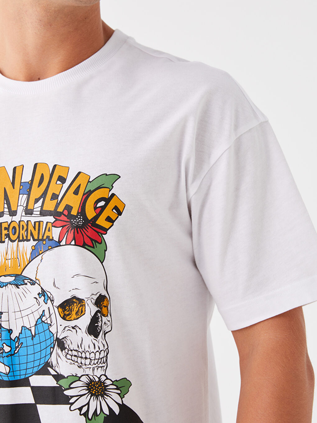 Crew Neck Short Sleeve Printed Combed Cotton Men's T-shirt-3