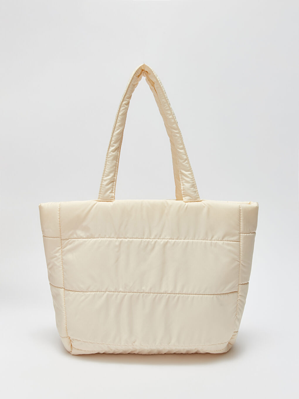 Ekru Etiket Baskılı Kız Çocuk Tote Çanta-2