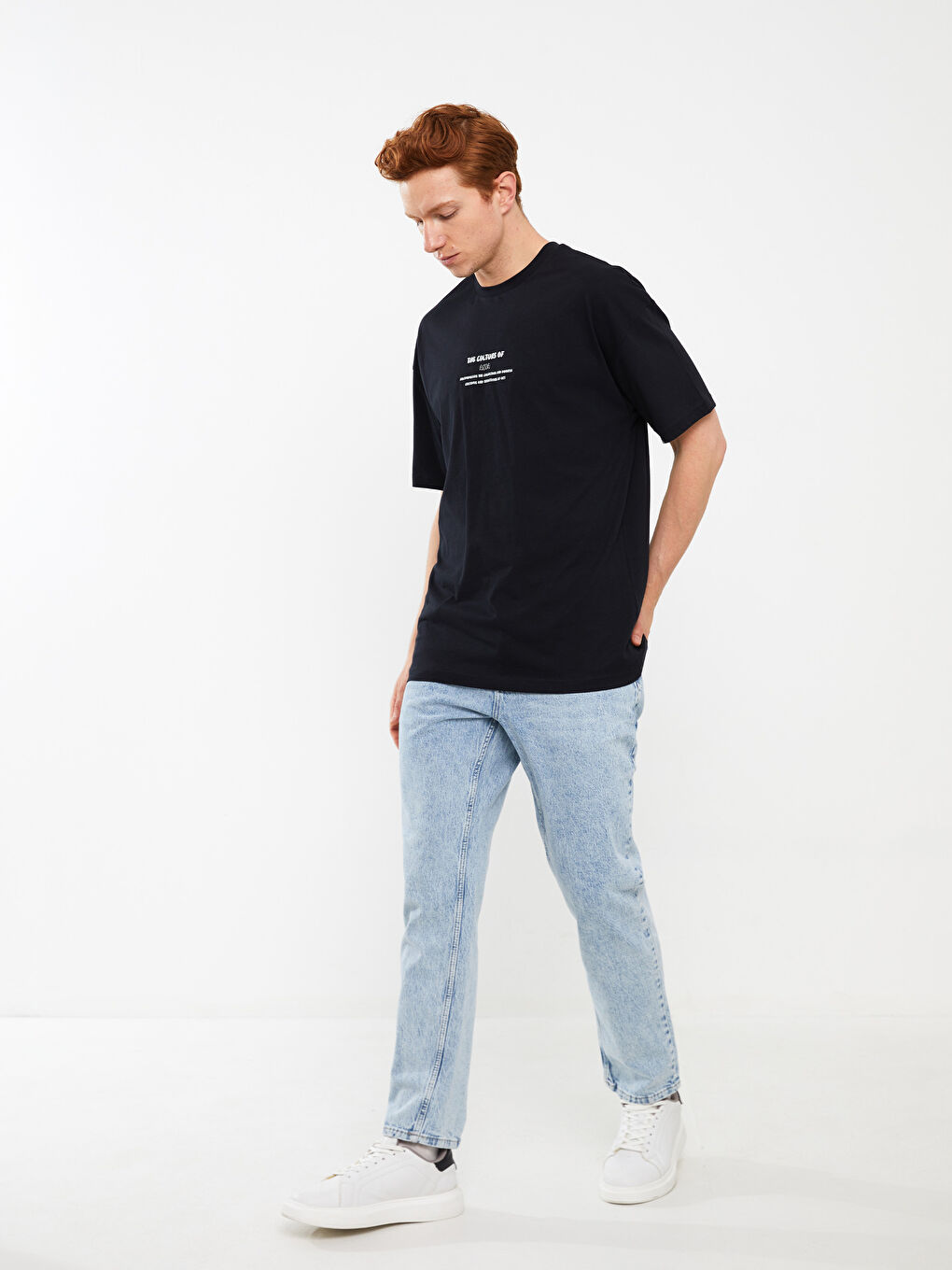 Crew Neck Short Sleeve Printed Combed Cotton Men's T-shirt-2