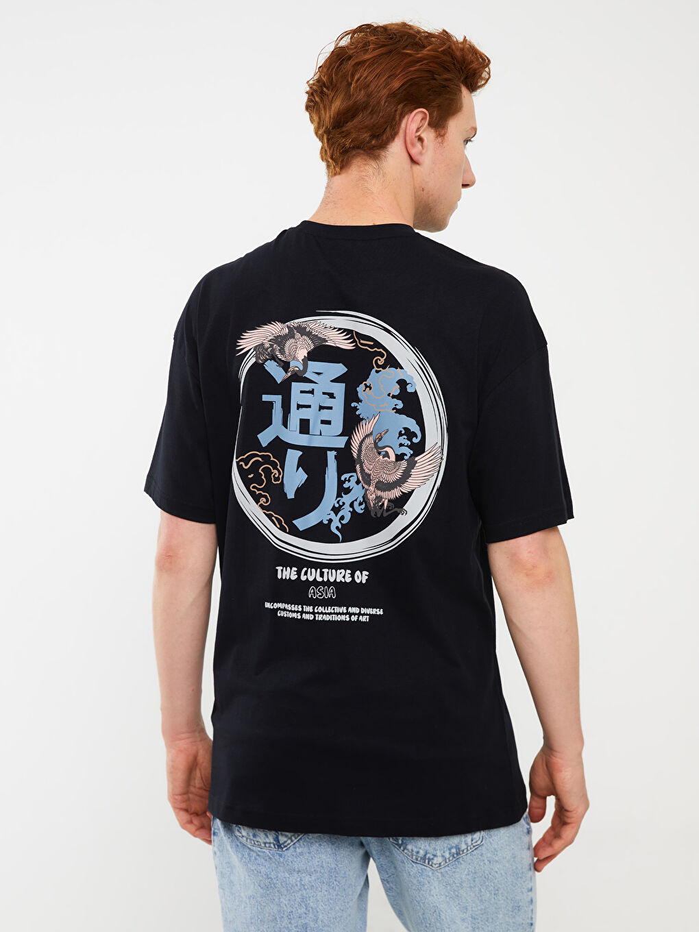 Crew Neck Short Sleeve Printed Combed Cotton Men's T-shirt-4