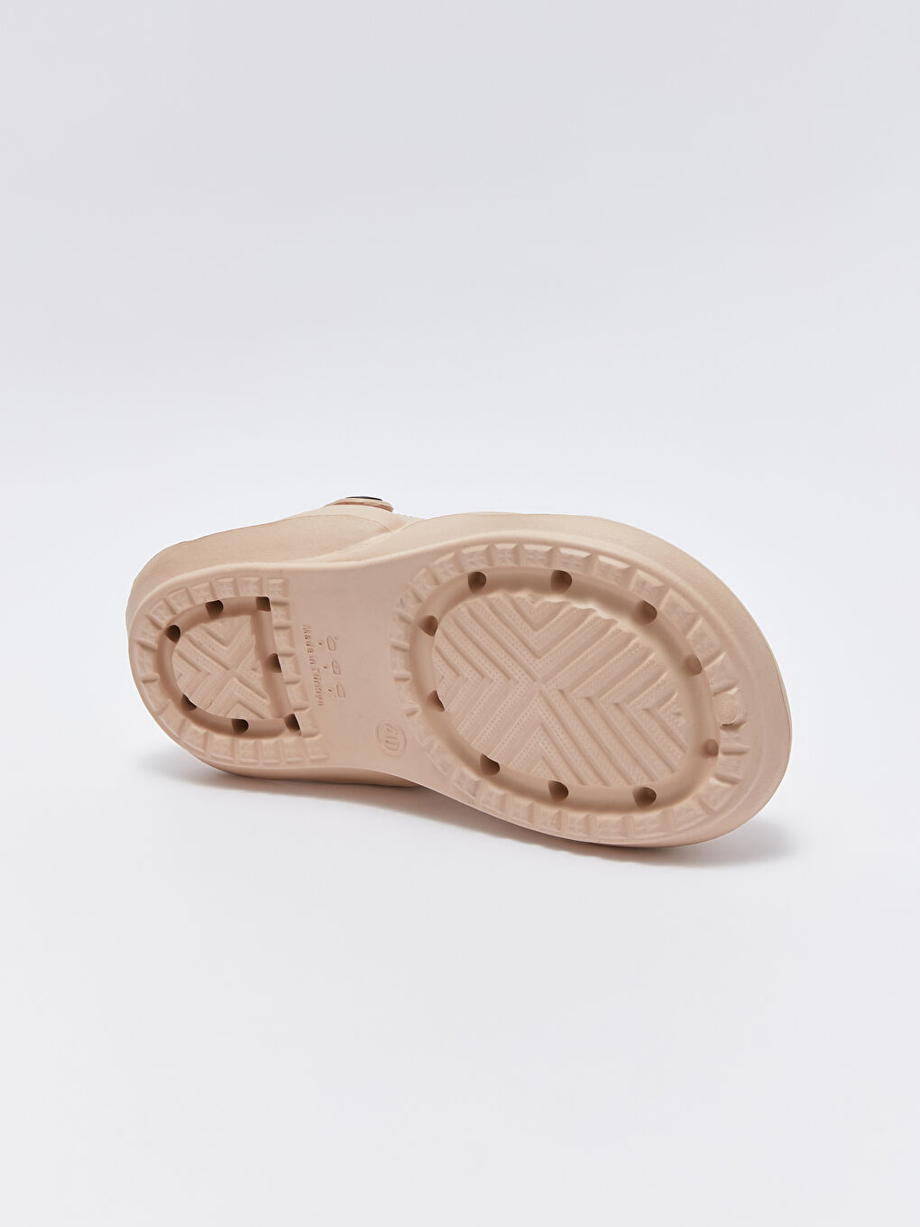 Bej Patch Detaylı Kadın Plaj Sandaleti-4