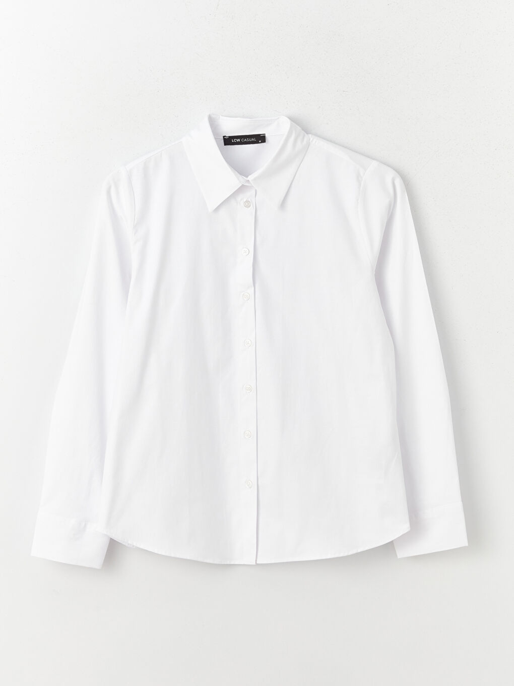 Beyaz Poplin Kadın Gömlek-5