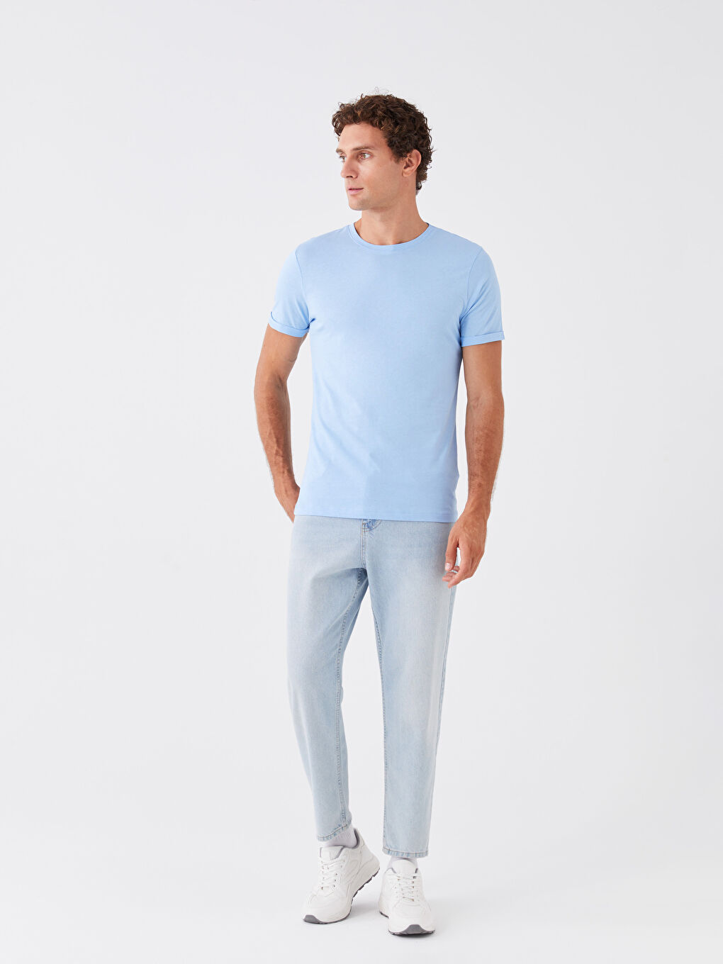 Mavi Bisiklet Yaka Kısa Kollu Erkek Tişört-2